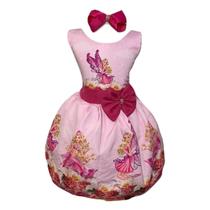 Vestido Temático Infantil Barbie Sereia E Fada