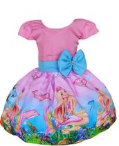 Vestido Temático Infantil Barbie Sereia
