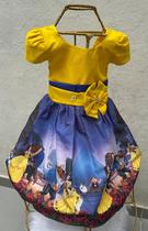 Vestido Temático Infantil Bela e a Fera Busto Amarelo A tamanho:PPCor:Amarelo