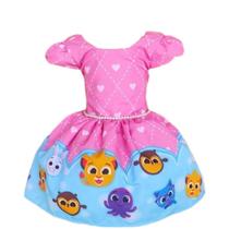 Vestido Temático Infantil Bolo Fofo Rosa Pérola