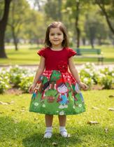 Vestido Temático Infantil Chapeuzinho Vermelho A tamanho:2Cor:Vermelho