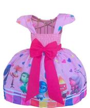 Vestido Temático Infantil Divertidamente Corações