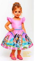 Vestido Temático Infantil Festa Bluey Vestido Temático Infantil Festa Bluey