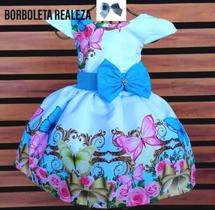 Vestido Temático Infantil Festa Borboleta Realeza