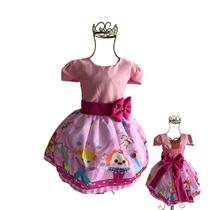 Vestido Temático Infantil Festa Rosa Circo