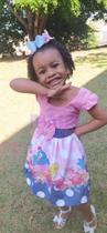 Vestido Temático infantil Galinha Pintadinha Rosa/ Azul/ Candy
