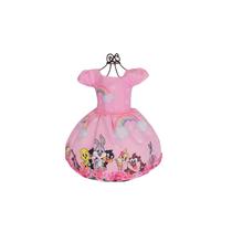 Vestido Temático Infantil Looney Tunes Rosa Vestido Temático Infantil Looney Tunes Rosa