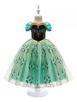 Vestido Temático Infantil Luxo Anna Frozen