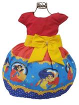 Vestido Temático Infantil Mulher Maravilha para Festas Menina Festa a Fantasia 8977