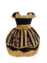 Vestido Temático Infantil para Festas Boneca Lol Dourada Rara Menina Vestido de Personagem 5766