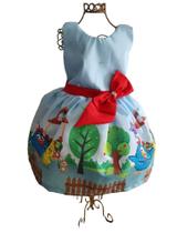 Vestido Temático Infantil para Festas Galinha Pintadinha Menina Vestido de Personagem 5770