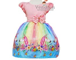 Vestido temático infantil unicórnio