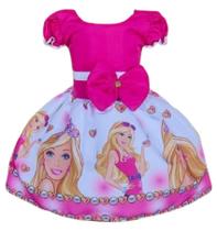 Vestido Temático Infantl Barbie Pink Vestido Temático Infantl Barbie Pink