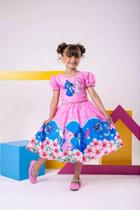 Vestido Temático Luxo Rosa Pink Stitch e Angel para Aniversário
