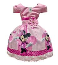 Vestido Temático Minnie Rosa C Tam.P (2-3 Anos)