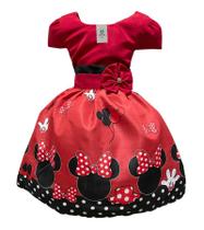 Vestido Temático Minnie Vermelha H Tam.M (4-5 Anos)