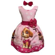 Vestido Temático Patrulha Canina Sky Regata Vestido Temático Patrulha Canina Sky Regata