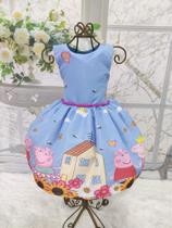 Vestido Temático Peppa Pig Azul