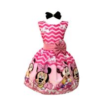 Vestido Temático Ratinha Baby Rosa Luxo Vestido Temático Ratinha Baby Rosa Luxo
