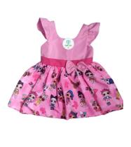 Vestido Temático Simples LOL Rosa Tam.PP (1-2 Anos) Vestido Temático Simples LOL Rosa Tam.PP (1-2 Anos)