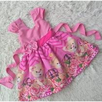 Vestido Temático Simples Realeza Ursinha Princesa