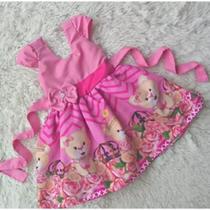 Vestido Temático Simples Realeza Ursinha Princesa