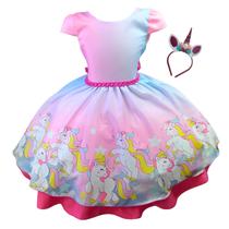 Vestido Tématico Unicornio Rosa Festa Luxo Aniversário Festa Com Tiara. Vestido Tématico Unicornio Rosa Festa Luxo Aniversário Festa Com Tiara.