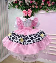 Vestido Temáticos Kids Doce Mimosa Rosa - Fazendinha - Vaquinha Vestido Temáticos Kids Doce Mimosa Rosa - Fazendinha - Vaquinha