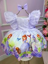 Vestido Temáticos Kids Princesa Sofia lílas luxo