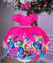 Vestido Tematicos Ysa Kids Divertidamente Pink luxo Vestido Tematicos Ysa Kids Divertidamente Pink luxo