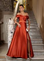 Vestido Terracota Ombro a Ombro Evasê Tamanho 40 Vestido Terracota Ombro a Ombro Evasê Tamanho 40