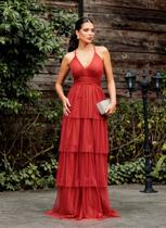 Vestido Terracota Quatro Marias Evasê com Alcinha Tamanho 40 Vestido Terracota Quatro Marias Evasê com Alcinha Tamanho 40