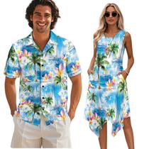 Vestido TOADDITDO Hawaii Palm Plumeria Ocean para mulheres com bolsos