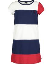 Vestido Tommy Hilfiger, camiseta feminina de manga curta, bandeira, 2T