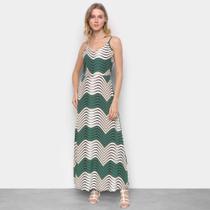 Vestido Top Moda Evasê Longo Estampado