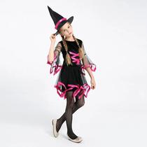 Vestido Traje Fantasia Infantil Juvenil Luxo Festa de Halloween Dia das Bruxas Bruxinha Rosa e Preto + Chapéu Vestido Traje Fantasia Infantil Juvenil Luxo Festa de Halloween Dia das Bruxas Bruxinha Rosa e Preto + Chapéu