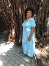 Vestido Transpassado Decote Princesa Plus Size