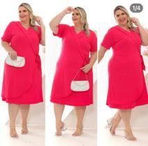 Vestido transpassado Rosália PLUS size