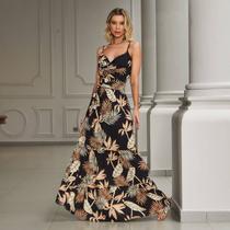 Vestido Transpasse Busto Cora Canela - Preto