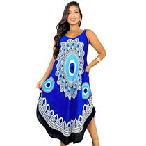Vestido Trapézio Indiano Alça Ajustável com Bolso Chalaróste MI100016