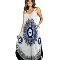 Vestido Trapézio Indiano Alça Ajustável com Bolso Chalaróste MI100019