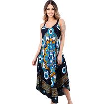 Vestido Trapézio Indiano Alça Ajustável com Bolso Chalaróste MI100020
