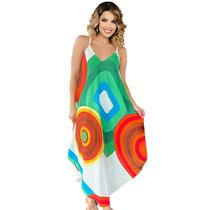 Vestido Trapézio Indiano Alça Ajustável com Bolso Chalaróste MI100023