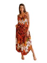 Vestido Trapezio Indiano Longo estampado leve Ge00265