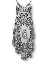 Vestido Trapézio Longuete Alça Estampa Mandala Flores 1221 - Sarat Moda Indiana