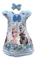 Vestido Trapézio Temático Frozen - Pequenos Encantos Baby