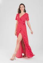Vestido traymon poá com abertura frontal Vestido traymon poá com abertura frontal