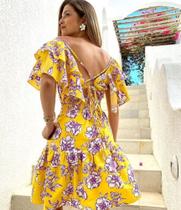 Vestido tricoline com detalhe nas costas Vestido tricoline com detalhe nas costas