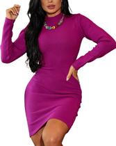 Vestido Tricot Modal Midi Decote Costas