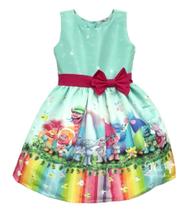 Vestido Trolls Verde infantil festa